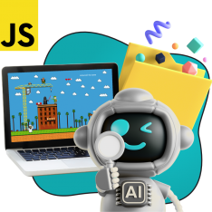 Язык программирования JavaScript + AI. Проектное обучение + геймификация + AI-помощники - КИБЕРшкола программирования для детей, компьютерные курсы для школьников, начинающих и подростков - KIBERone г. Томск